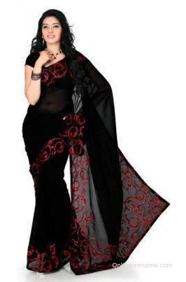 Designersareez Self Design Fashion Georgette Sari